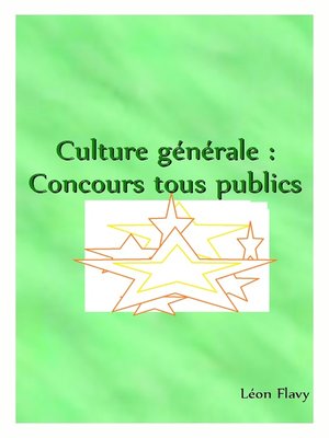 cover image of ORAL CULTURE GENERALE CONCOURS*****